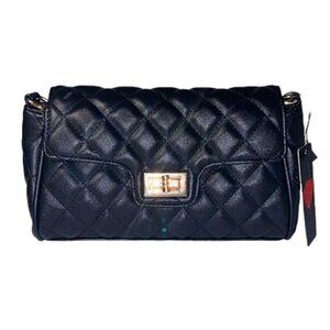 Quilted Purse with Strap Black Crossbody Bags for Women Faux Leather Shoulder